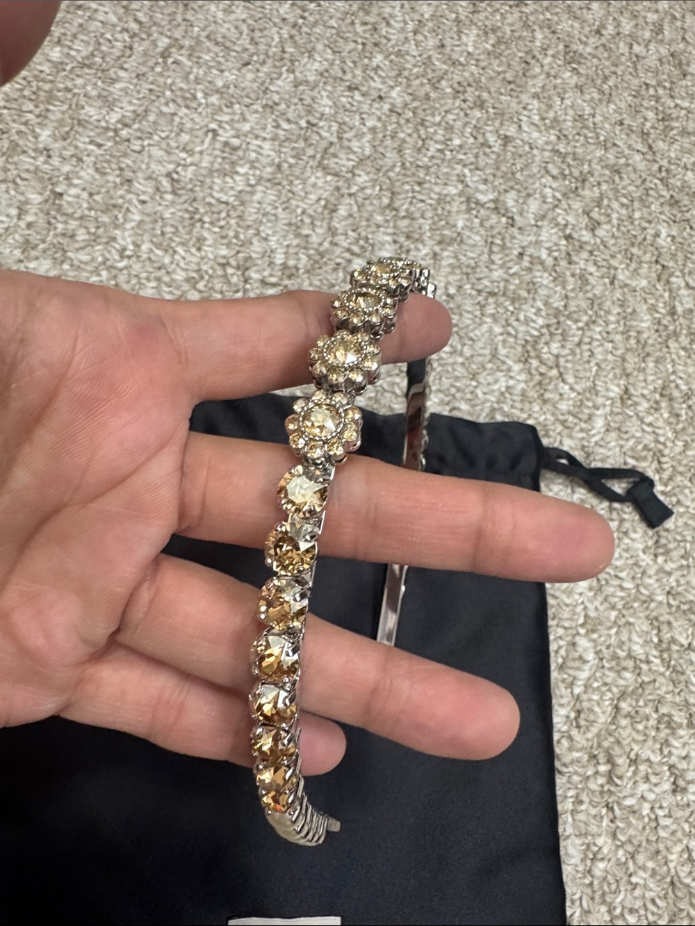 Miumiu Gold Crystal Floral Headband - Elegant Women's Jewelry, limited Edition